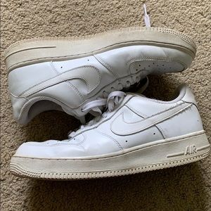 White Nike Air Force 1's